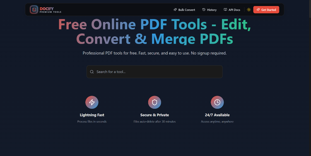 Docify – Free Online PDF Tools